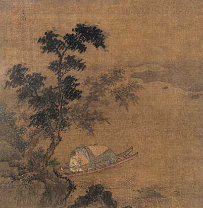 马逵（款） 沧浪鱼笛图 镜心
